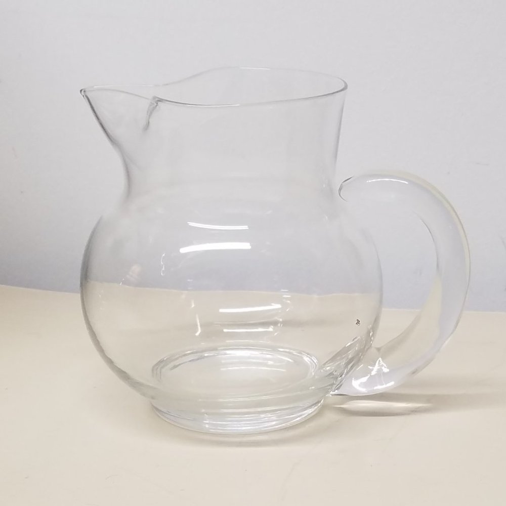 Small Clear Glass Blown Pitcher